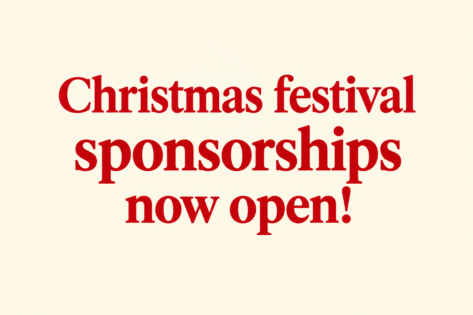 Christmas Festival Sponsorship