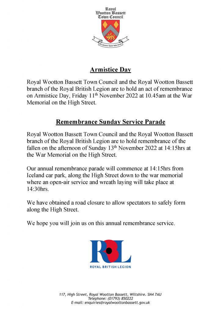 Remembrance Services 2022 Poster