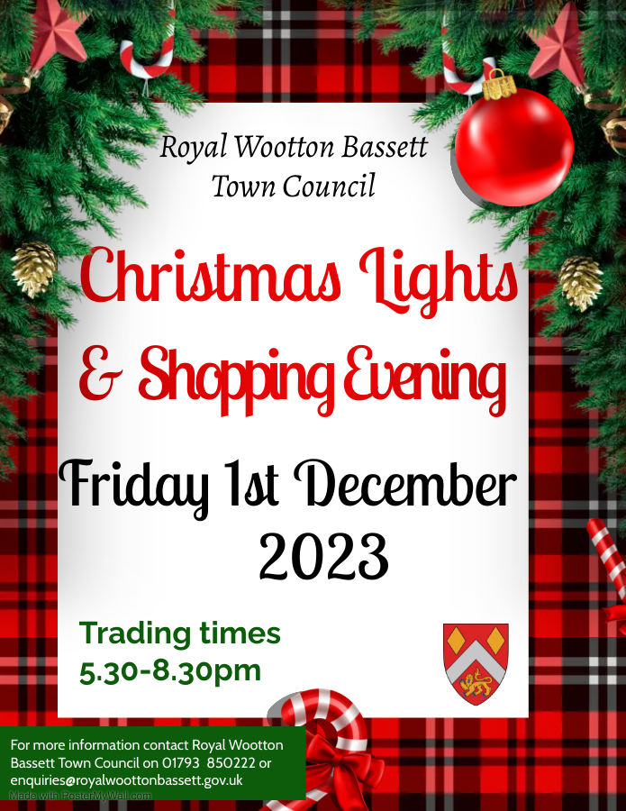 Christmas Lights and Shopping Evening Poster Friday 1st December 2023