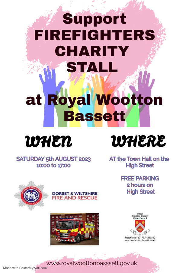 Firefighter Charity Stall by Town Hall on Saturday 5th August 2023