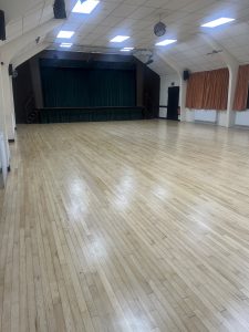 Photo of re-varnished floor main hall