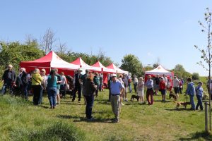Photo taken of residents speaking to community groups attended the Coronation Country Park Opening Ceremony on Saturday 10th May 2025