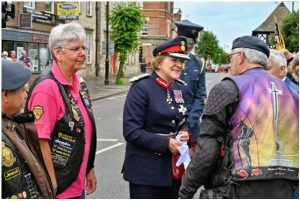 Photo of Dignitaries including 2 Royal British Legion Riders, and Lord Lieutenant Dame Sarah Troughton
