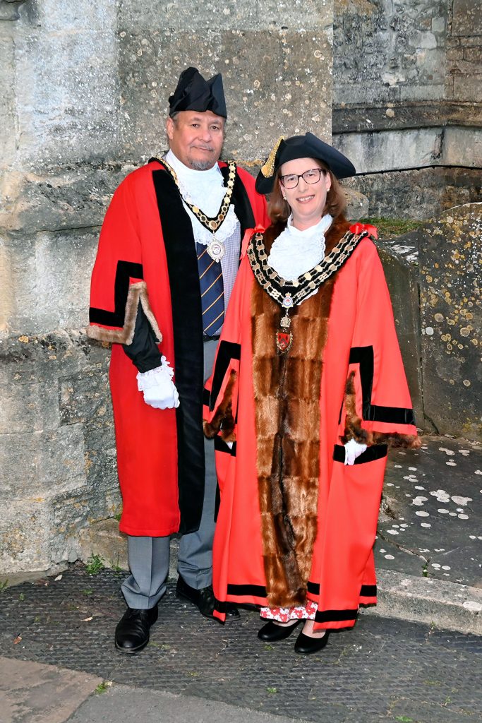 Mayor & Deputy Photograph of Mayor, Councillor Fiona Holness and Deputy Mayor Councillor Barry Taylor outside St Bartholomew and All Saints Church