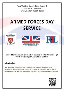 Armed Forces Day Order of Service Front Page