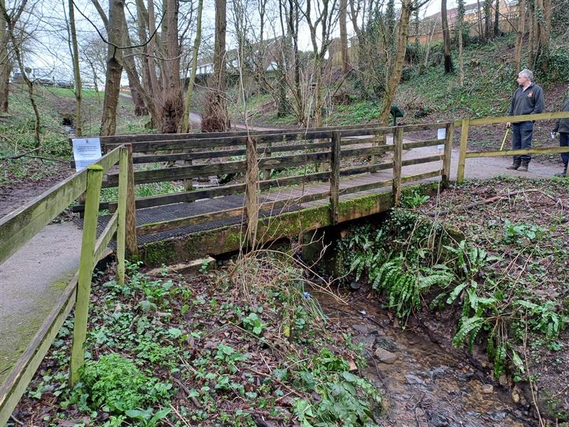 Photo of bridge to be replaced at Jubilee Lake